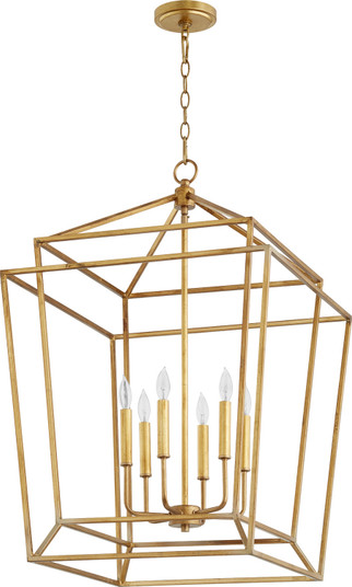 Monument Six Light Entry Pendant in Gold Leaf (19|8807-6-74)