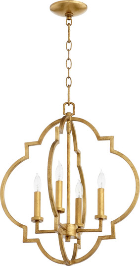 Dublin Four Light Entry Pendant in Gold Leaf (19|6842-4-74)