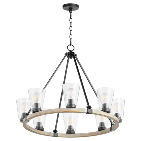 Paxton Eight Light Chandelier in Textured Black w/ Weathered Oak Finish (19|63-8-6941)