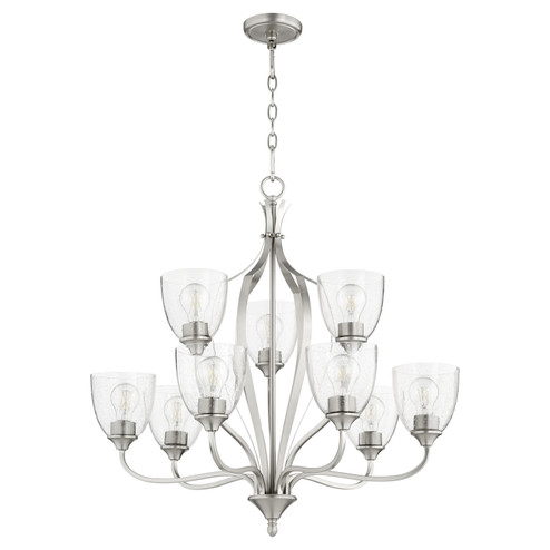 Jardin Nine Light Chandelier in Satin Nickel w/ Clear/Seeded (19|6127-9-265)