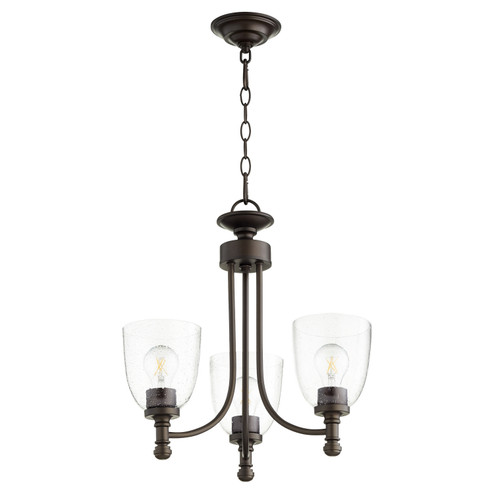 Rossington Three Light Chandelier in Oiled Bronze w/ Clear/Seeded (19|6122-3-286)