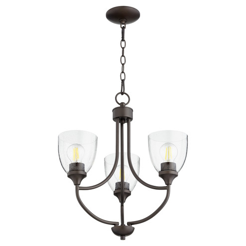 Enclave Three Light Chandelier in Oiled Bronze w/ Clear/Seeded (19|6059-3-286)