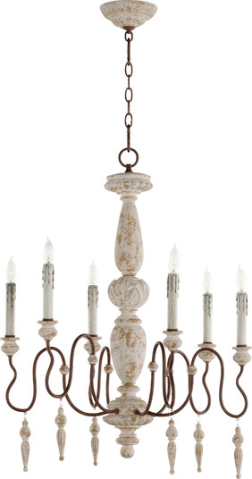 La Maison Six Light Chandelier in Manchester Grey w/ Rust Accents (19|6052-6-156)