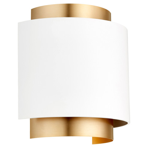 5610 Half Drum Sconce One Light Wall Sconce in Studio White w/ Aged Brass (19|5610-0880)