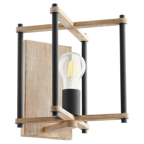 Silva One Light Wall Mount in Textured Black w/ Weathered Oak Finish (19|5134-1-69)