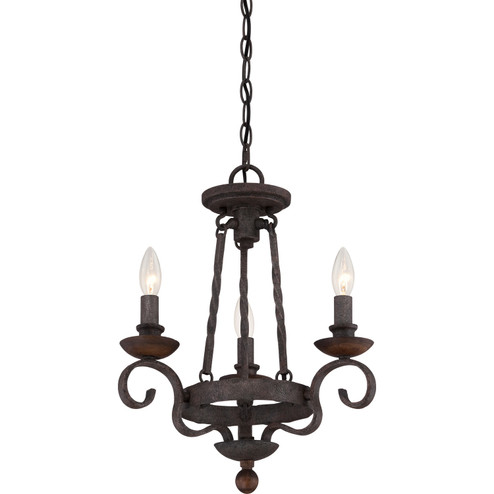 Noble Three Light Chandelier in Rustic Black (10|NBE5303RK)