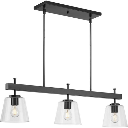 Saffert Three Light Linear Island Chandelier in Matte Black (54|P400298-31M)