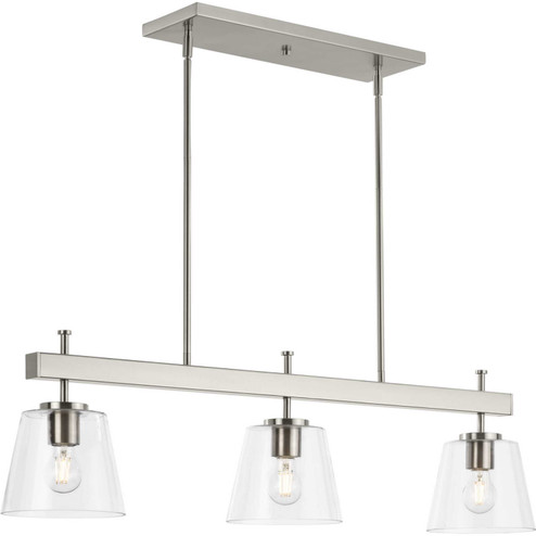 Saffert Three Light Linear Island Chandelier in Brushed Nickel (54|P400298-009)