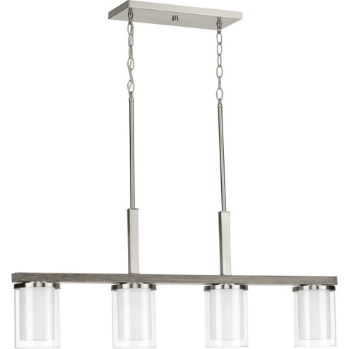 Mast Four Light Linear Chandelier in Brushed Nickel (54|P400190-009)