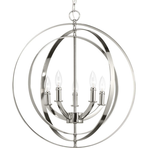 Equinox Five Light Pendant in Polished Nickel (54|P3841-104)