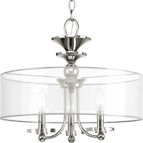 Marche' Three Light Semi-Flush Convertible in Polished Nickel (54|P350029-104)