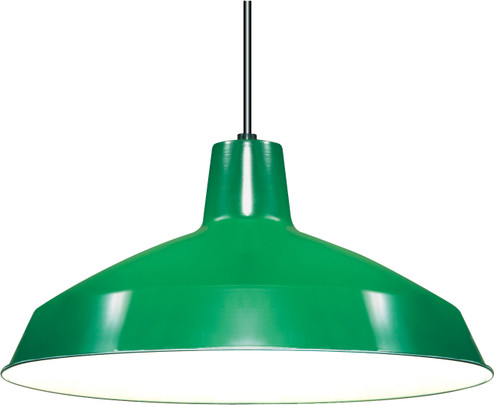 One Light Pendant in Green / White Interior (72|SF76-660)