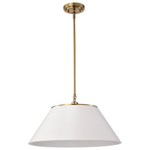 Dover Three Light Pendant in White / Vintage Brass (72|60-7415)