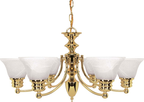 Empire Six Light Chandelier in Polished Brass (72|60-357)