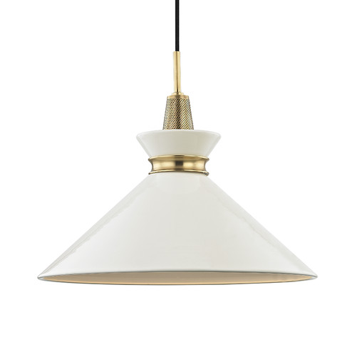 Kiki One Light Pendant in Aged Brass/Cream (428|H251701L-AGB/CR)