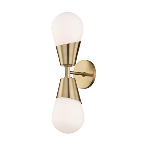 Cora Two Light Wall Sconce in Aged Brass (428|H101102-AGB)