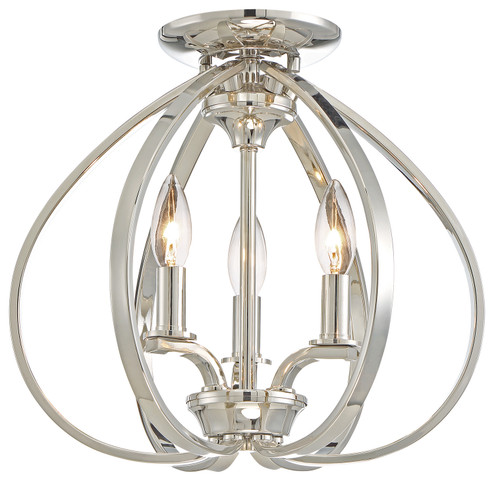 Tilbury Three Light Semi Flush Mount in Polished Nickel (7|4983-613)