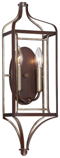 Astrapia Two Light Wall Sconce in Dark Rubbed Sienna With Aged Silver (7|4342-593)
