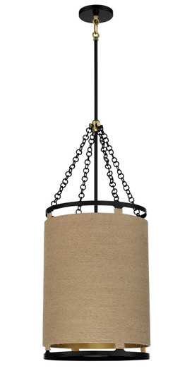 Windward Passage Four Light Pendant in Coal And Soft Brass (7|3864-726)