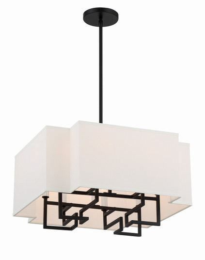 Upham Estates Eight Light Pendant in Coal W/Polished Nickel Highlig (7|2958-572)