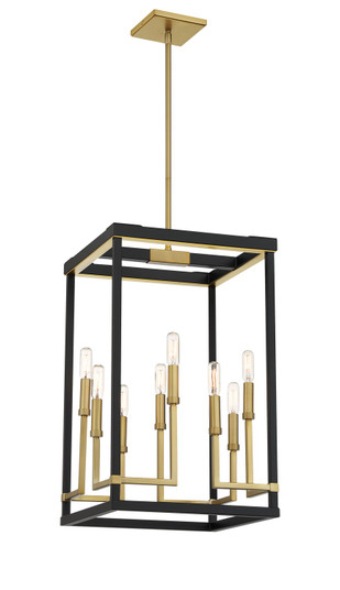 Union Estates Eight Light Pendant in Coal And Soft Brass (7|2119-726)