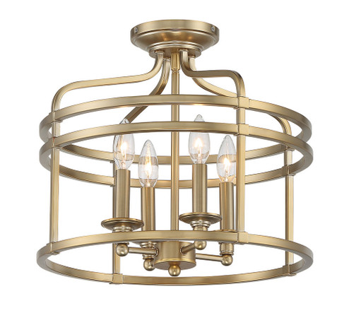 Covent Park Four Light Semi Flush Mount in Brushed Honey Gold (7|1094-740)