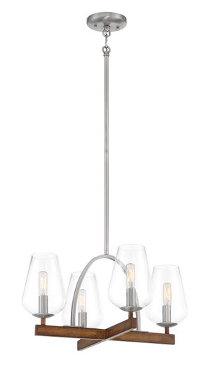 Birnamwood Four Light Convetible Chandelier / Semi Flush in Koa Wood W/ Pewter (7|1064-699)