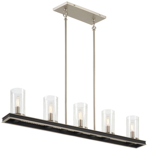 Cole'S Crossing Five Light Island Pendant in Coal With Brushed Nickel (7|1055-691)