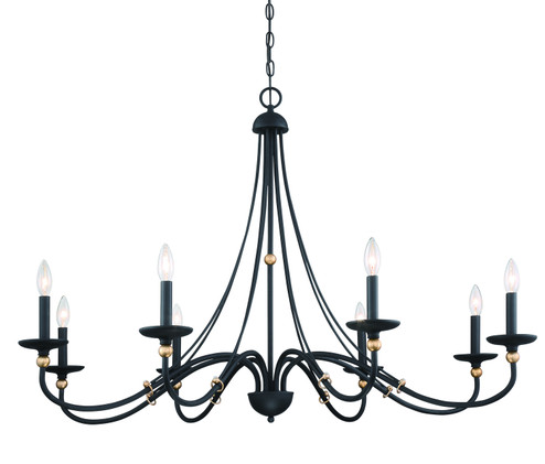 Westchester County Eight Light Chandelier in Sand Coal With Skyline Gold Le (7|1048-677)