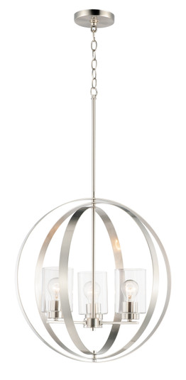 Sentinel Three Light Pendant in Satin Nickel (16|25254CLSN)