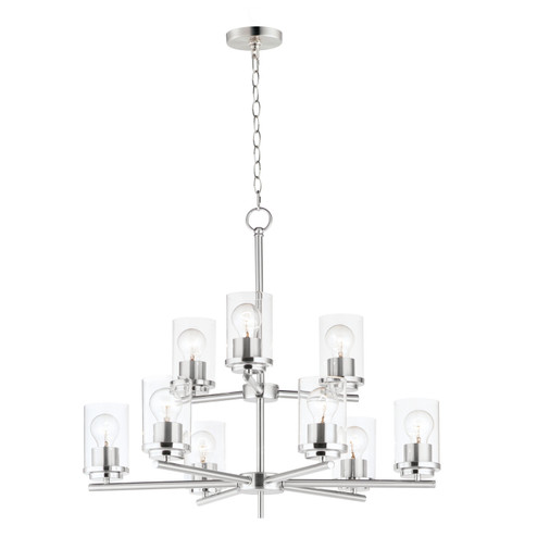 Corona Nine Light Chandelier in Satin Nickel (16|10206CLSN)