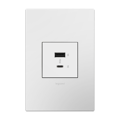 Adorne USB Type-A/C Outlet Module in White (246|ARUSB2AC6W4)