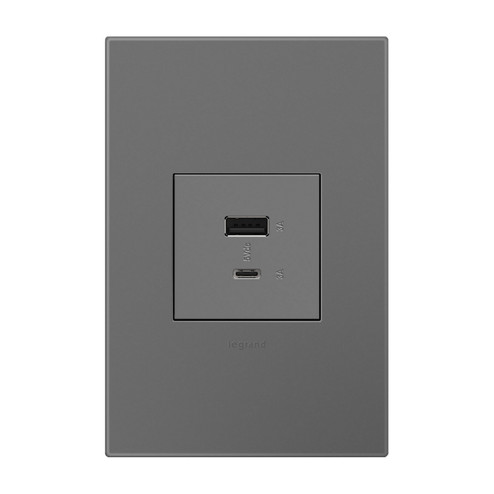 Adorne USB Type-A/C Outlet Module in Magnesium (246|ARUSB2AC6M4)