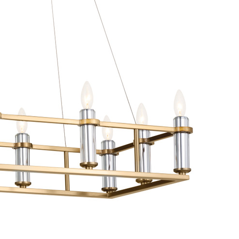 Rosalind 12 Light Linear Chandelier in Brushed Natural Brass (12|52492BNB)