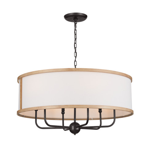 Heddle Six Light Chandelier in Anvil Iron (12|52466AVI)