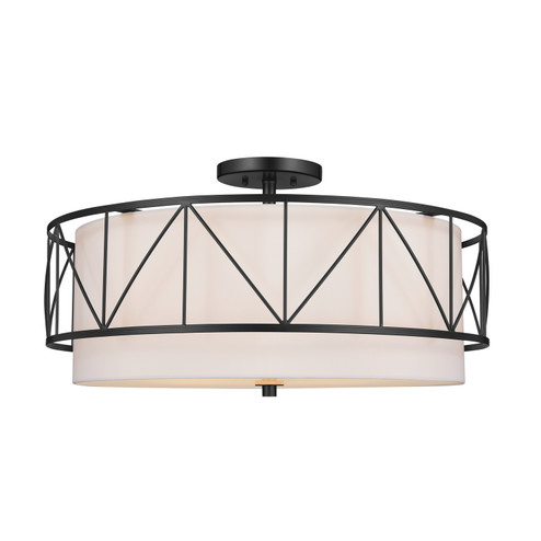 Birkleigh Four Light Semi Flush Mount in Black (12|52076BK)