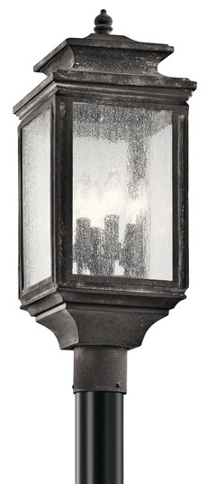 Wiscombe Park Four Light Outdoor Post Mount in Weathered Zinc (12|49506WZC)