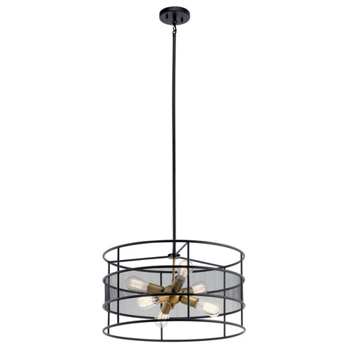 Piston Six Light Pendant in Black (12|43594BK)