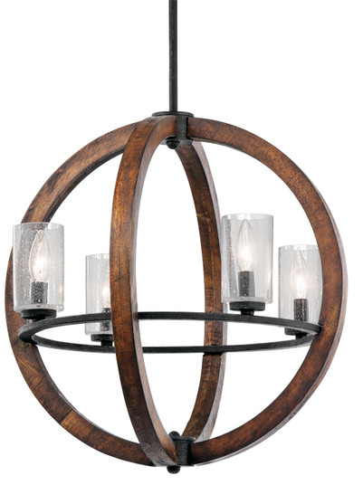Grand Bank Four Light Chandelier in Auburn Stained (12|43185AUB)