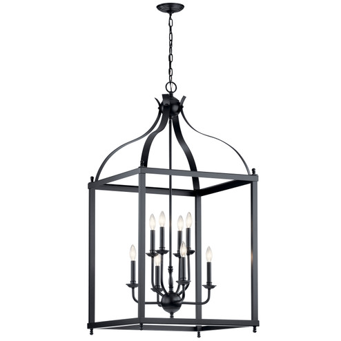 Larkin Eight Light Foyer Pendant in Black (12|42591BK)