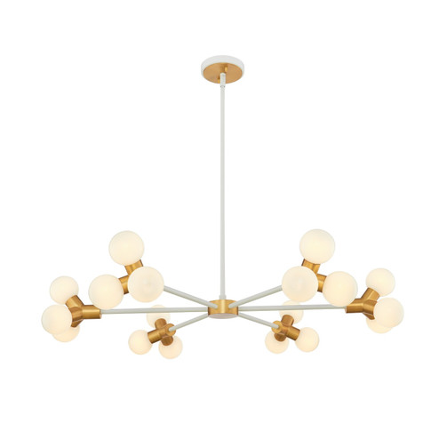 Tres LED Chandelier in White and New Brass (33|517473WNB)