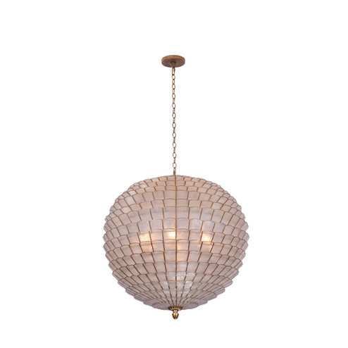 Samal Six Light Pendant in Oxidized Gold Leaf (33|515156OL)