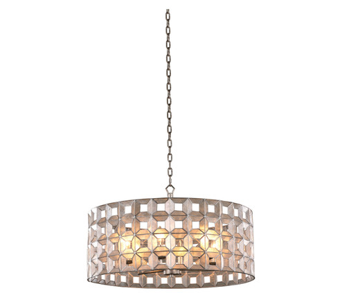 Prado Six Light Pendant in Oxidized Silver Leaf (33|509152OSL)