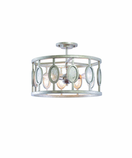 Palomar Three Light Semi Flush Mount in Vintage Silver Leaf (33|506141VSL)