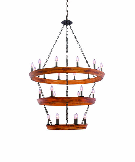 Lansdale 24 Light Chandelier in Black Iron (33|505554BI)