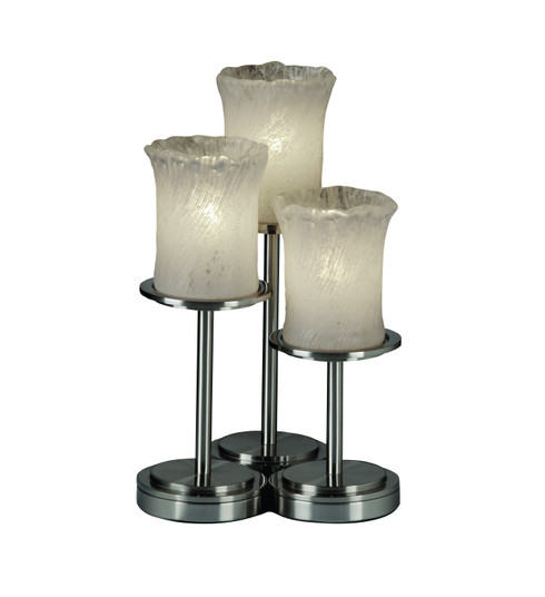 Veneto Luce Three Light Table Lamp in Brushed Nickel (102|GLA-8797-16-WHTW-NCKL)
