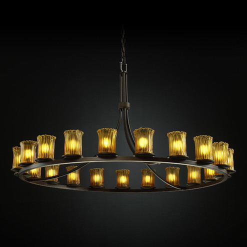 Veneto Luce 21 Light Chandelier in Matte Black (102|GLA-8716-16-AMBR-MBLK)