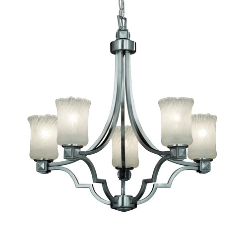 Veneto Luce Five Light Chandelier in Brushed Nickel (102|GLA-8500-16-WHTW-NCKL)