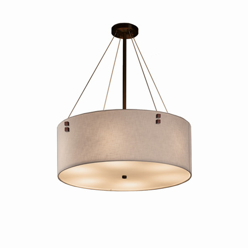 Textile Six Light Pendant in Brushed Nickel (102|FAB-9532-WHTE-NCKL-F3)