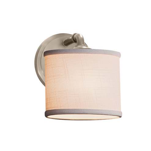 Textile One Light Wall Sconce in Brushed Nickel (102|FAB-8467-30-WHTE-NCKL)